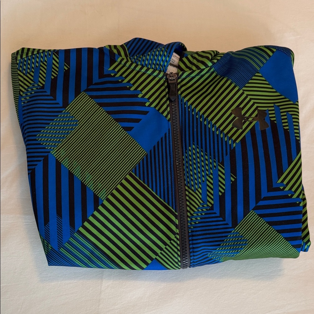 Under Armour Vibrant Blue and Green Patterned Hoodie Jacket